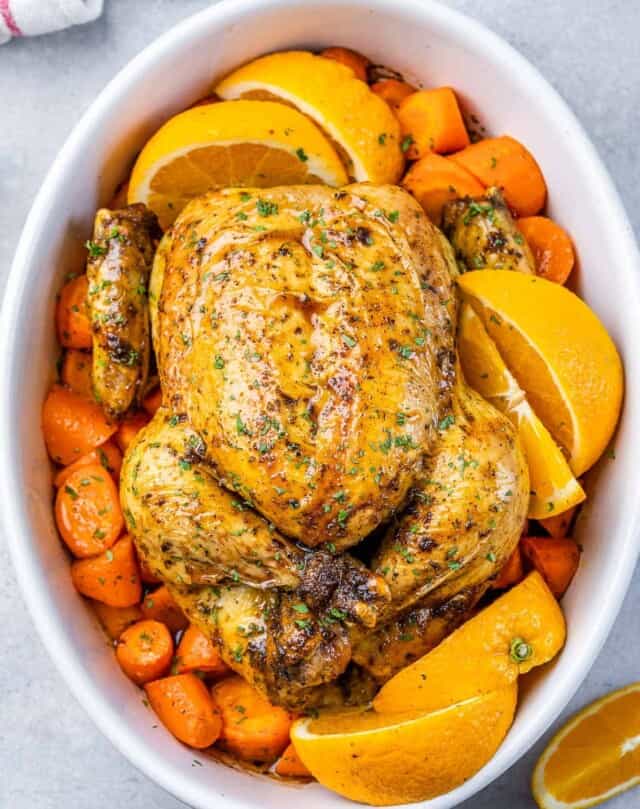 Maple Glazed Baked Whole Chicken - Healthy Fitness Meals