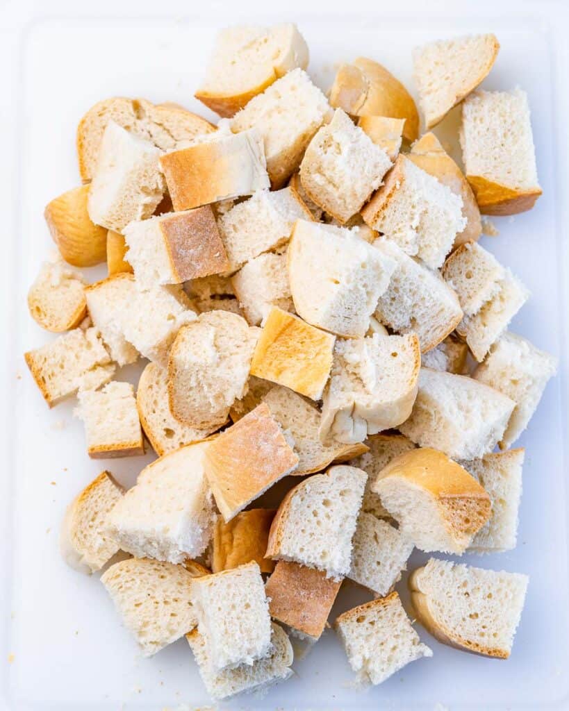 Cubed bread.