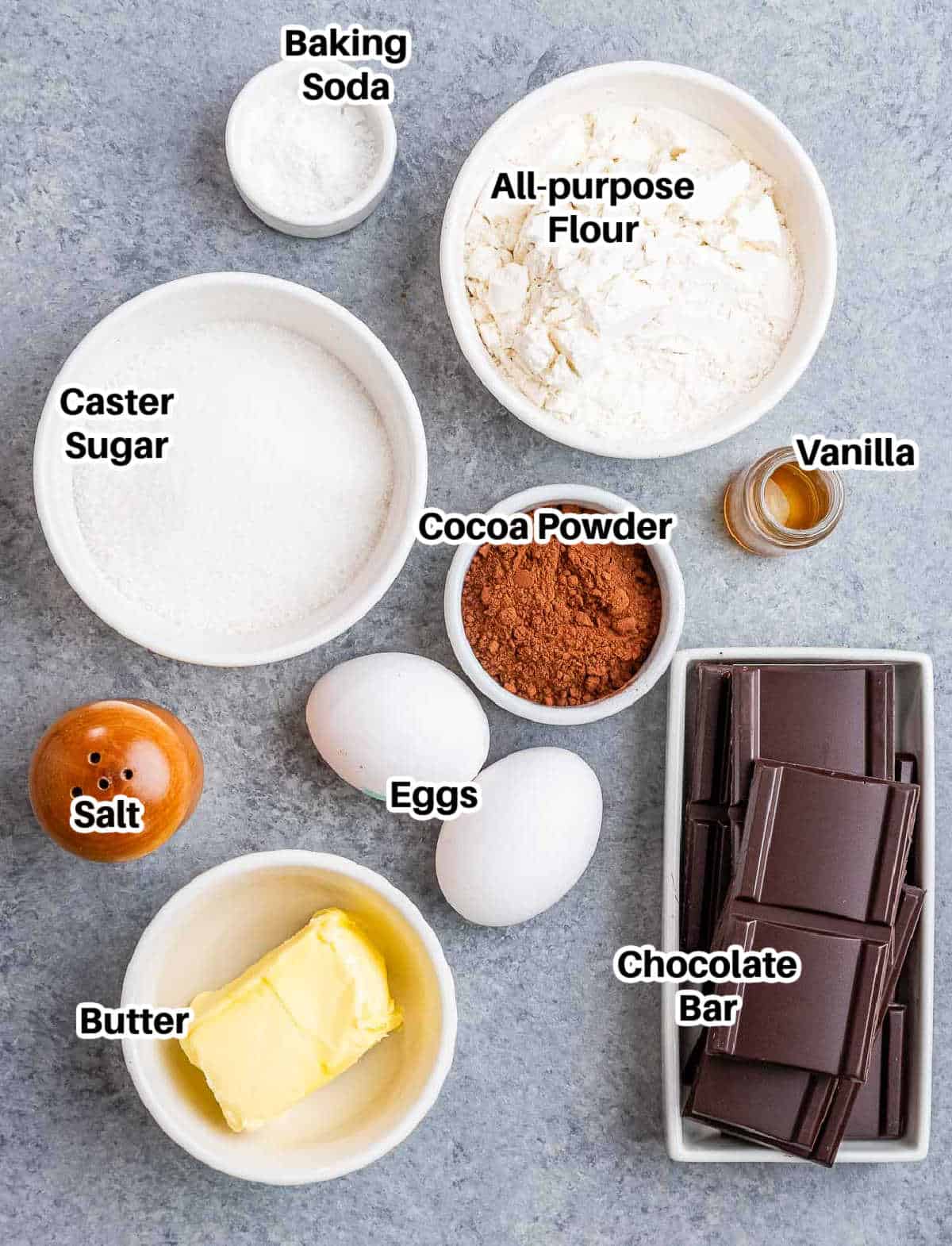 ingredients to make brownie cookies.