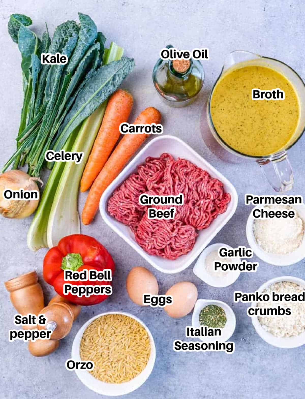 ingredients to make Italian Wedding Soup.