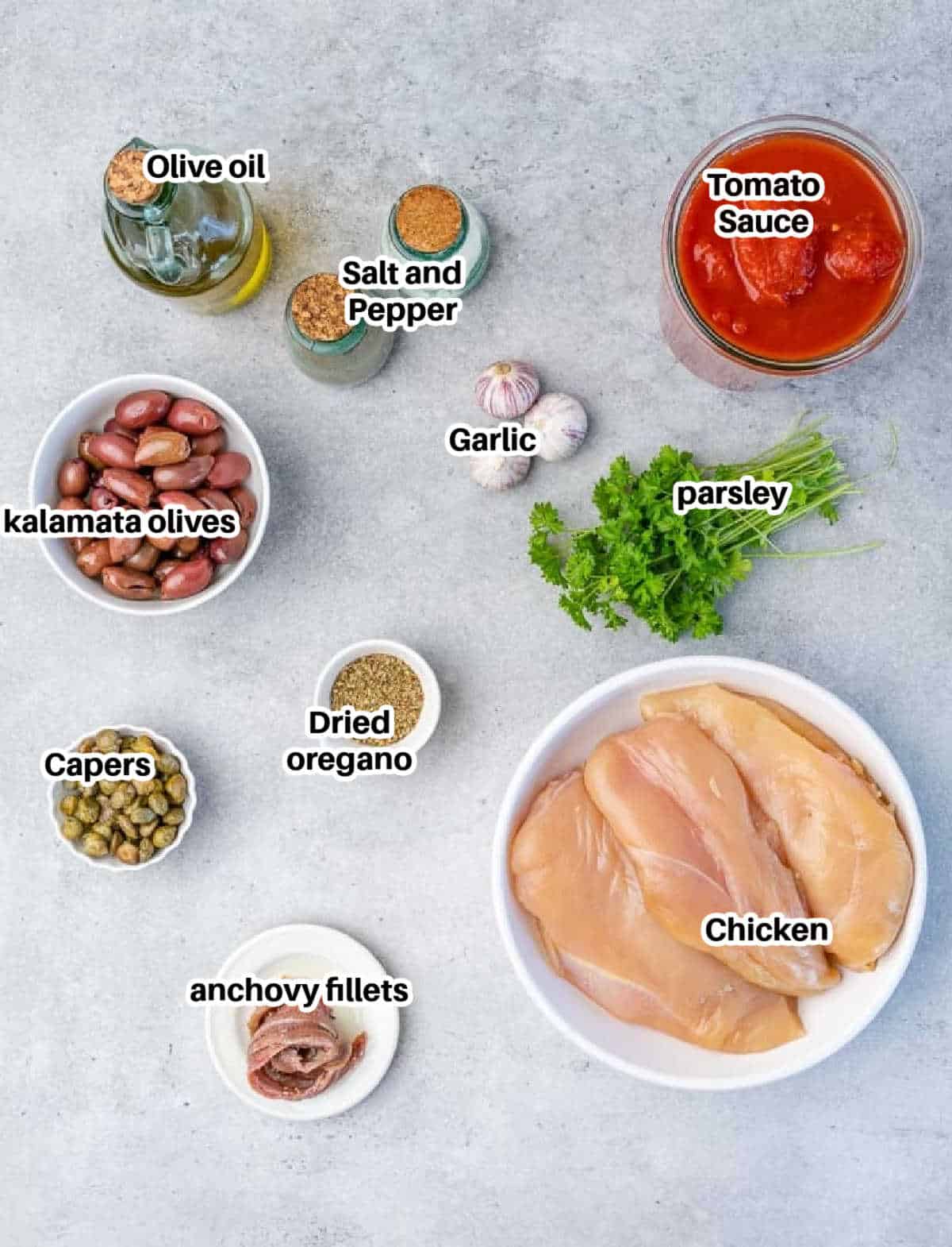 ingredients to make chicken puttanesca.