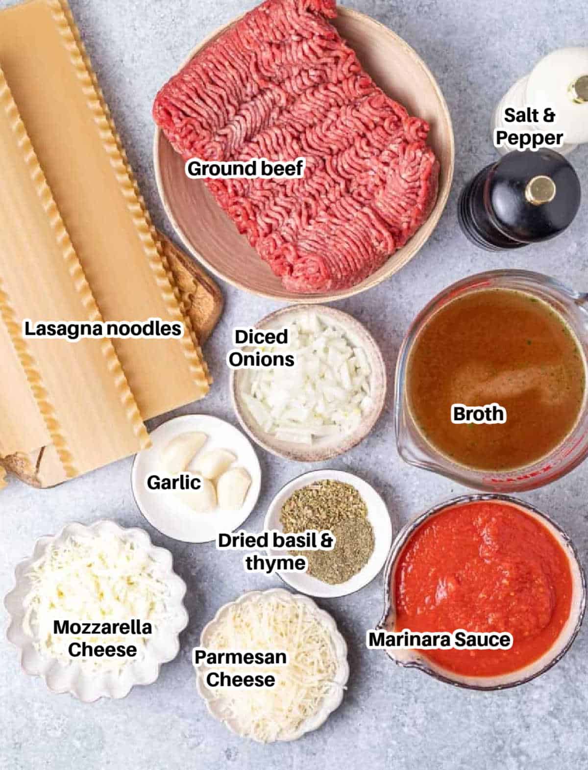 ingredients to make lasagna soup.
