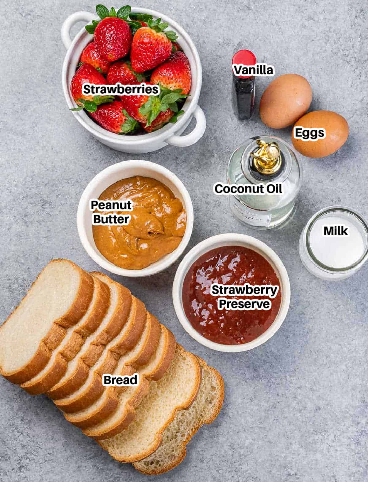 ingredients to make stuffed french toast.