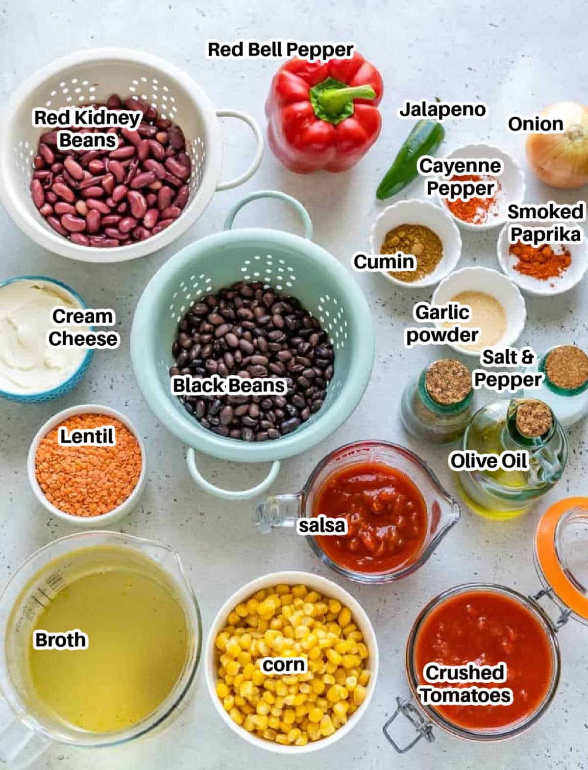 ingredients to make vegetarian tortilla soup.