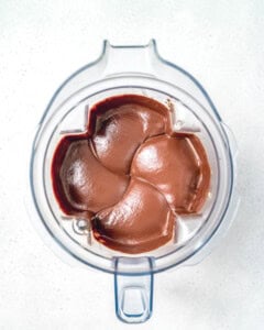 blended avocado ice cream in a blender.