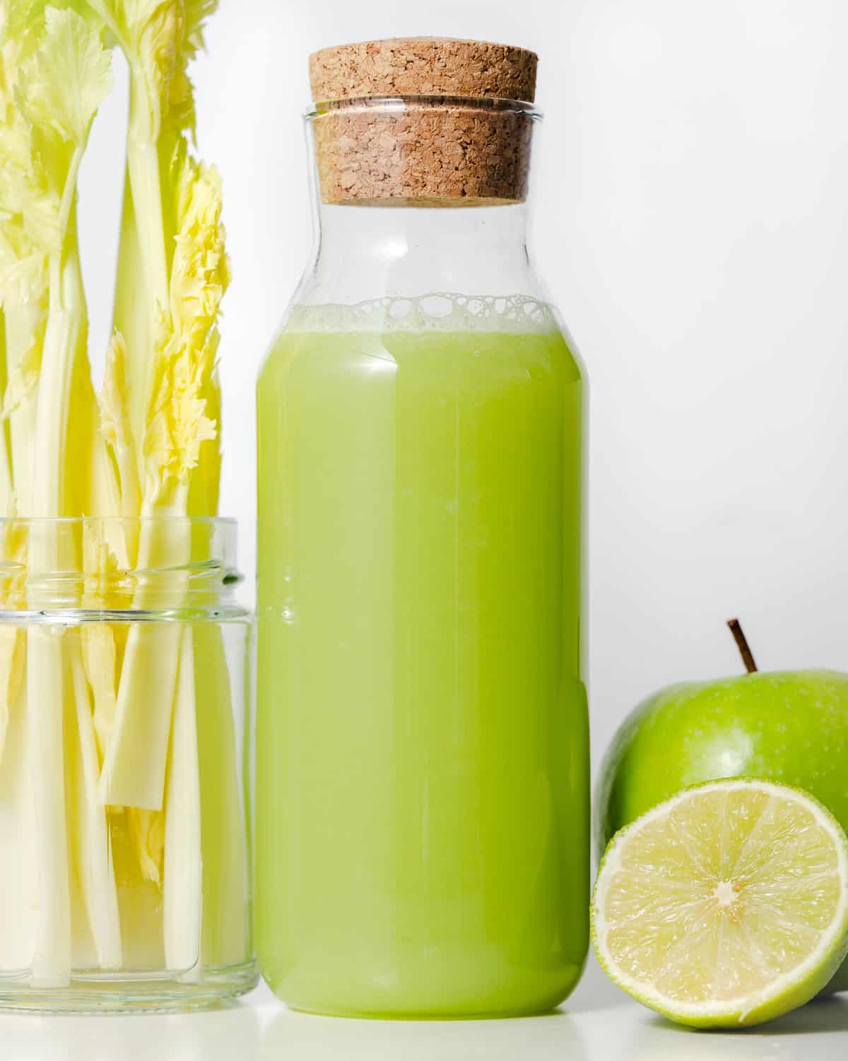 celery juice in a bottle.