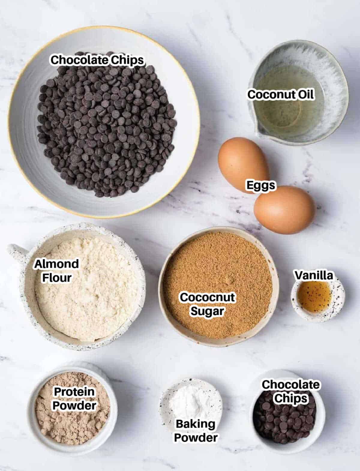 ingredients to make protein brownies.