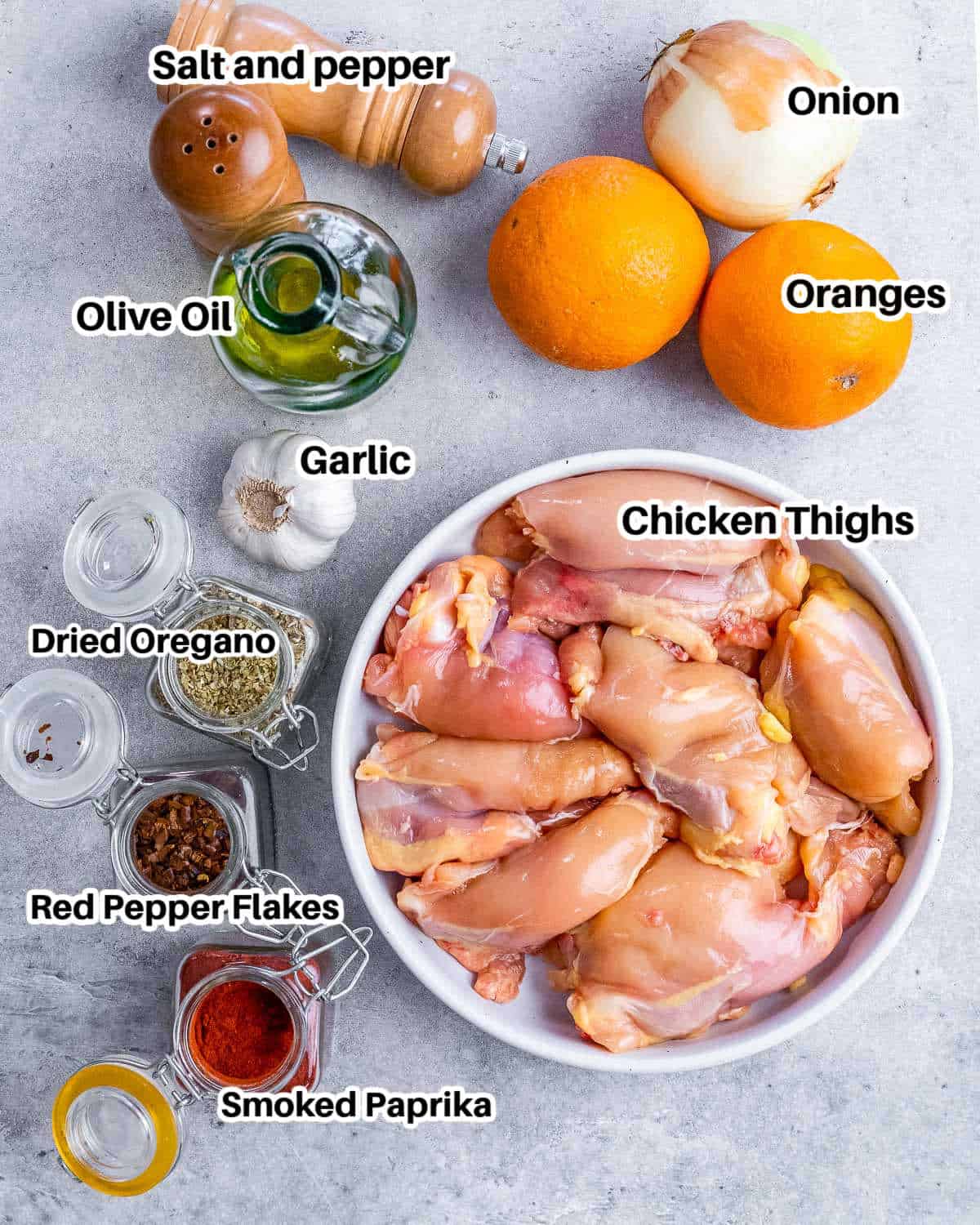 ingredients to make chicken carnitas.