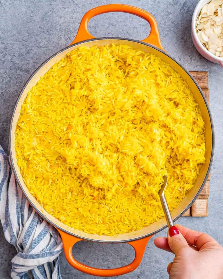Mediterranean Yellow Rice - Healthy Fitness Meals