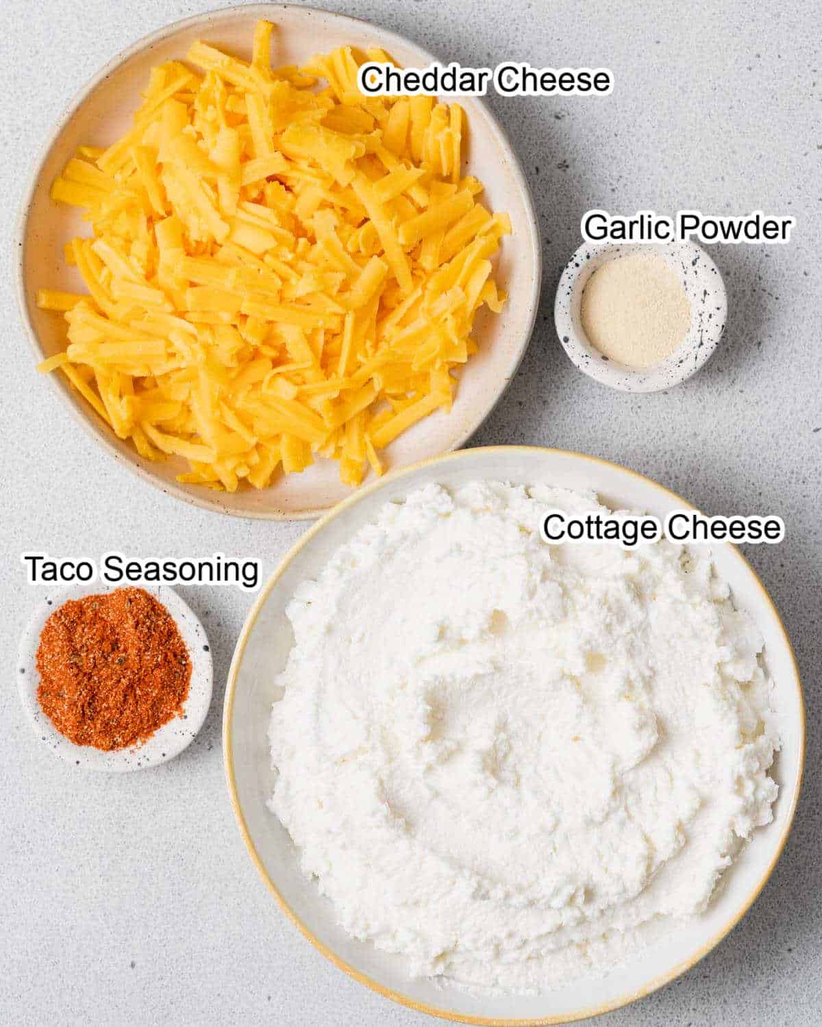 ingredients to make cottage cheese queso.