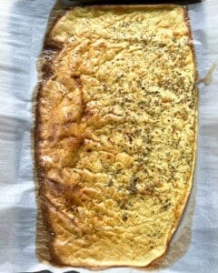 baked the cottage cheese wrap on parchment paper.