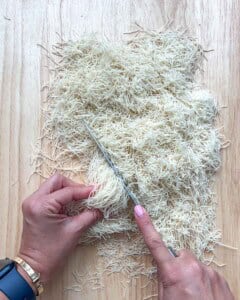 chopping kataifi