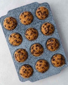 baked sweet potato muffins in pan.