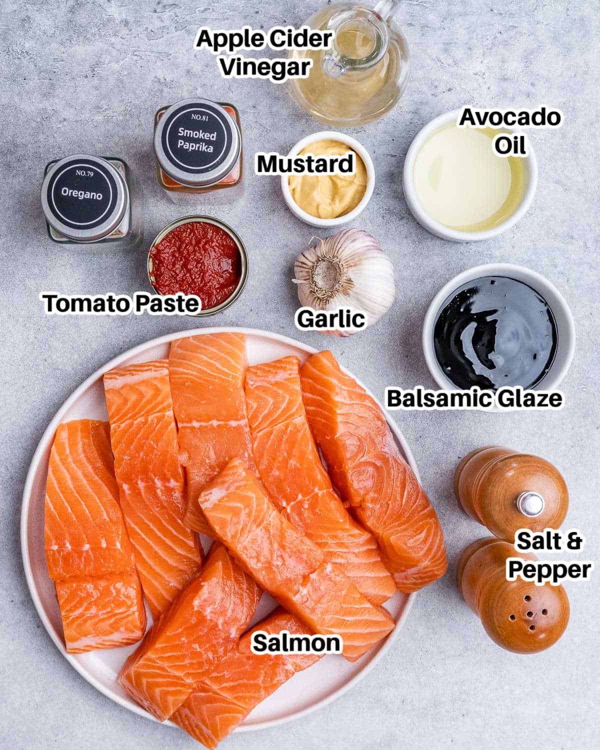 ingredients to make balsamic salmon.