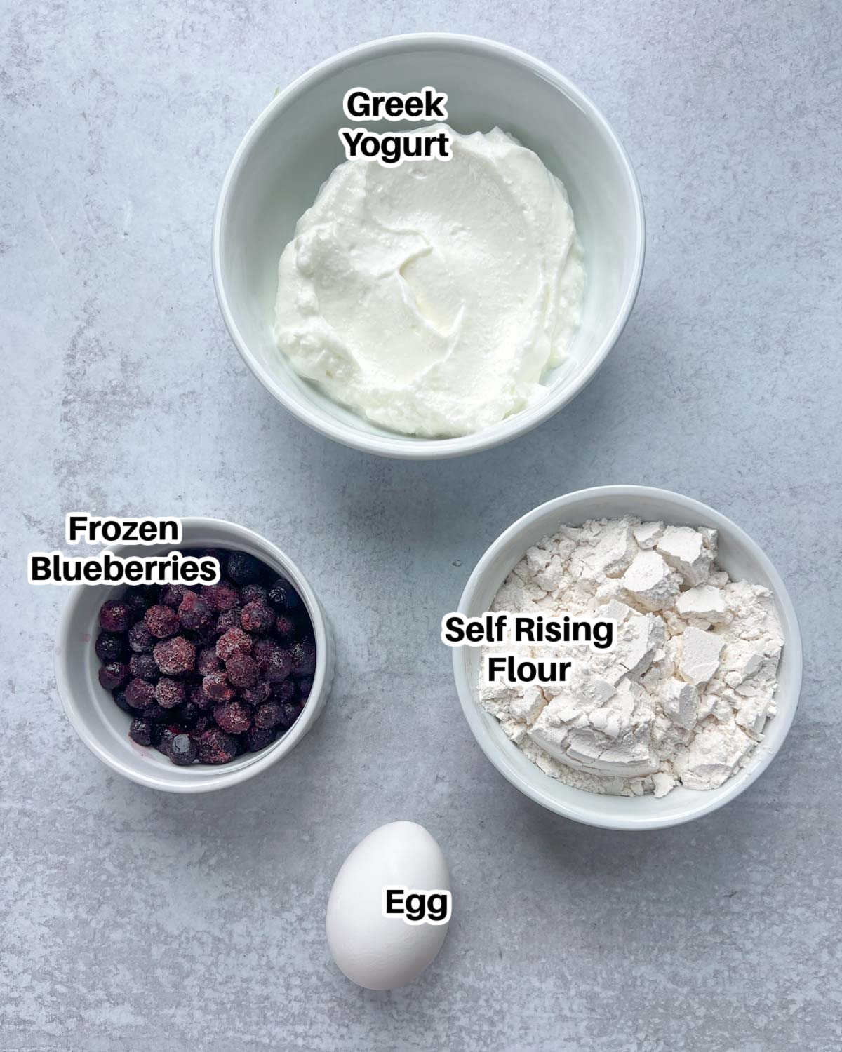 ingredients to make blueberry bagels.