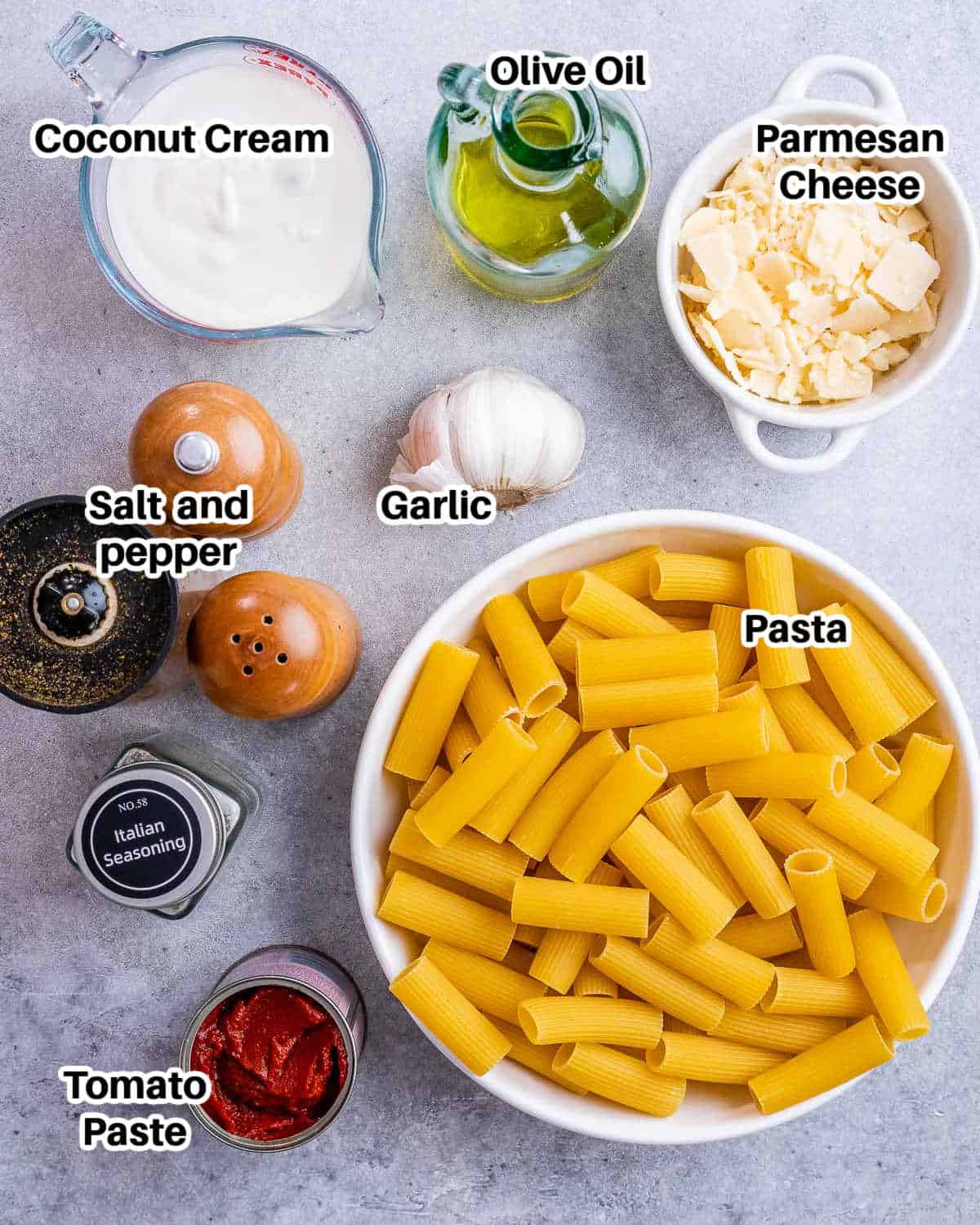 ingredients laid out for Gigi Hadid pasta.