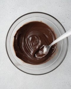 melted chocolate in a bowl.