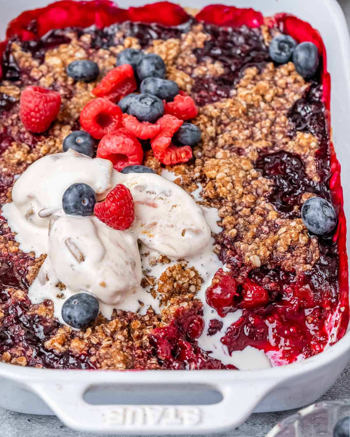 A cobbler with berries