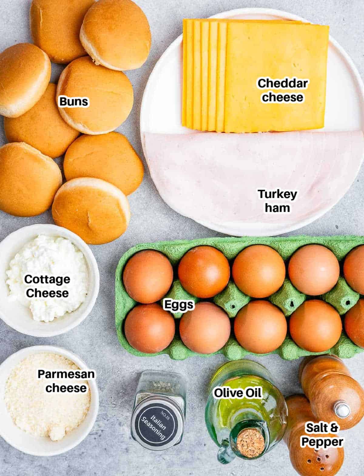 ingredients to make breakfast meal prep sandwich.