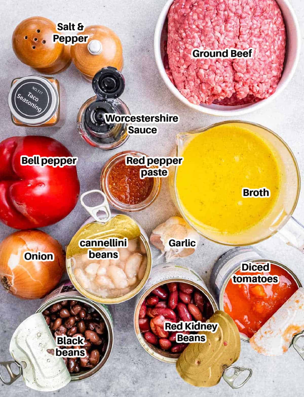 ingredients to make instant pot chili.