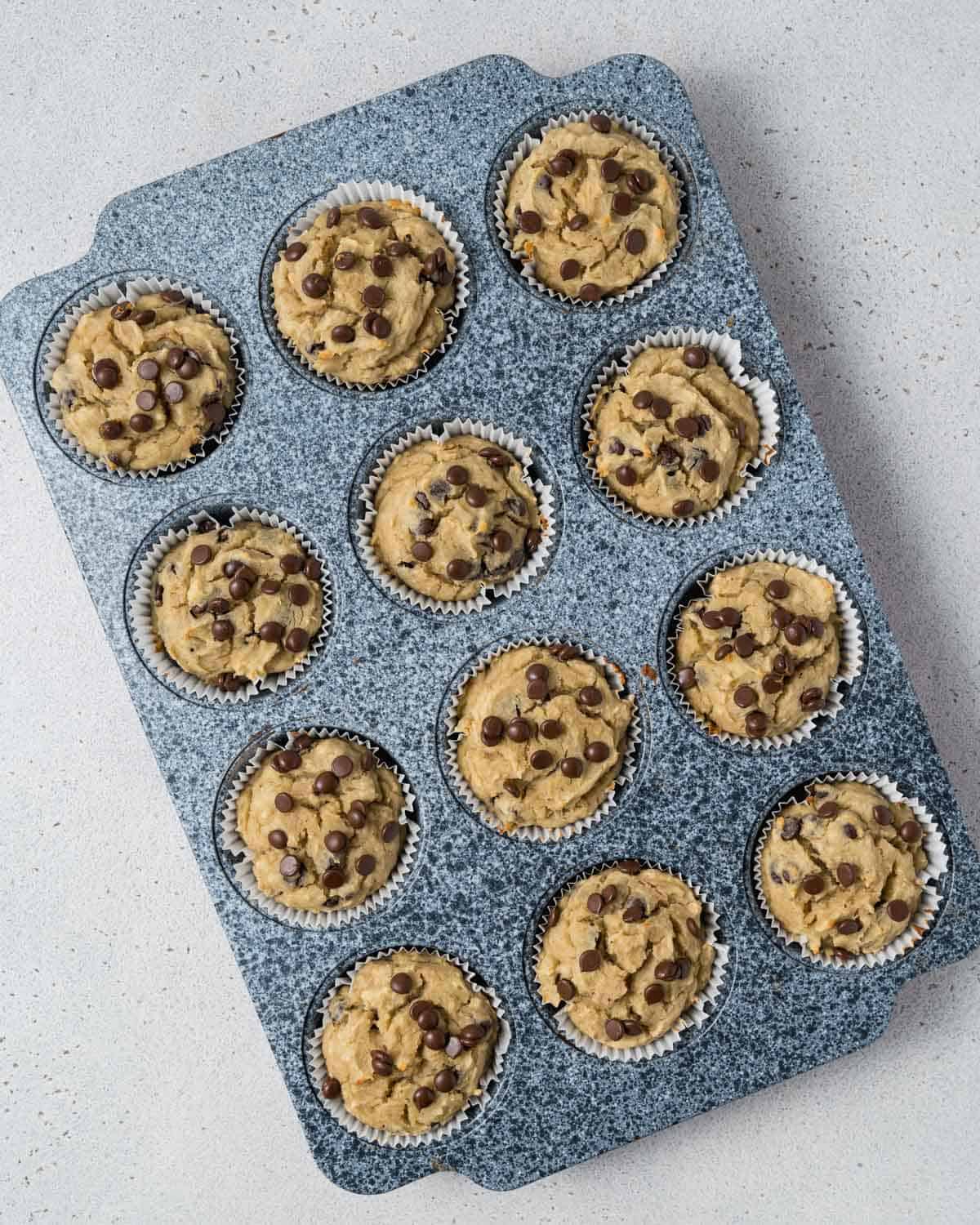 baked muffins on a muffin pan.