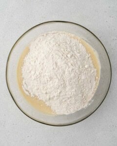 Flour was added over the wet ingredients mix.