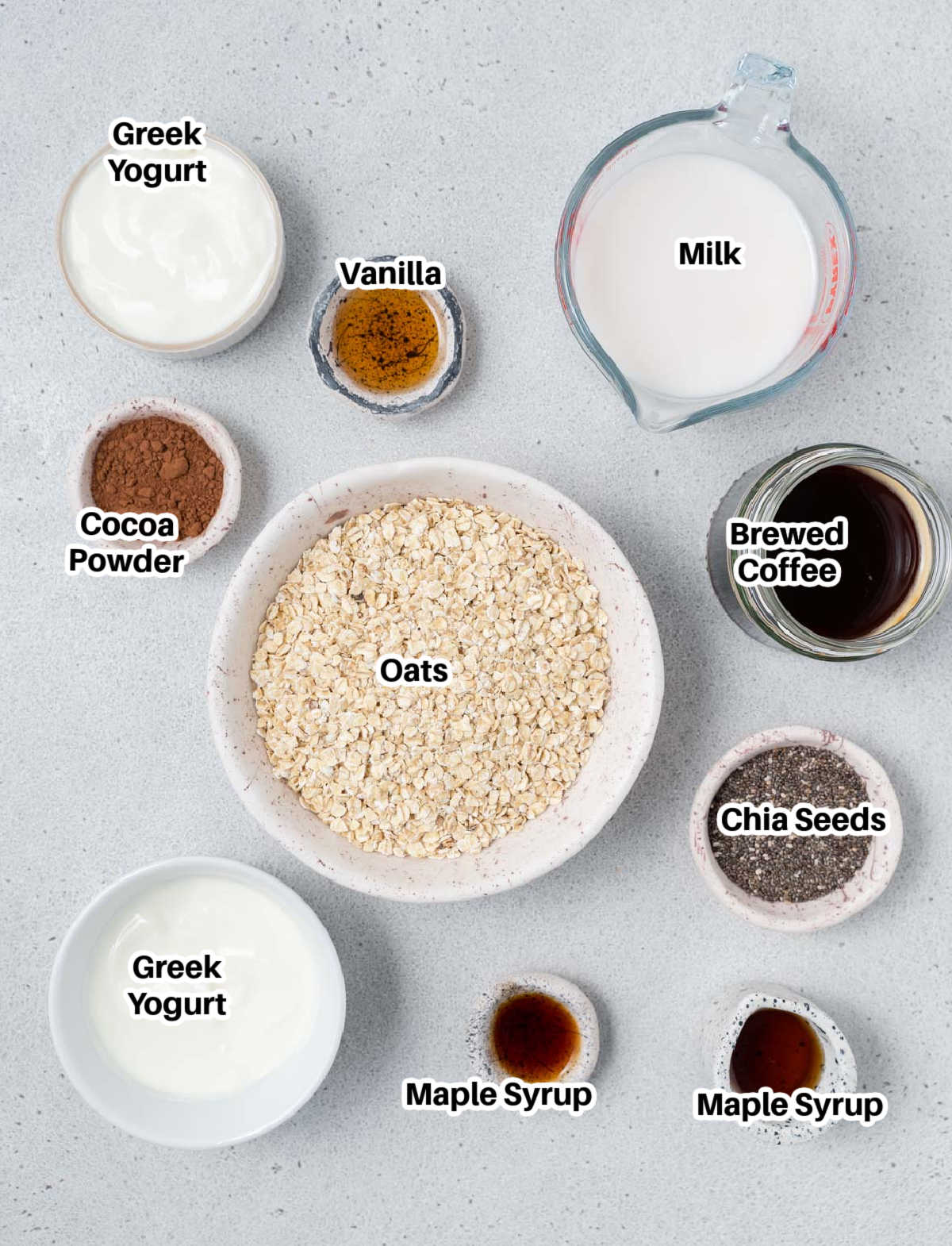 ingredients to make tiramisu overnight oats.