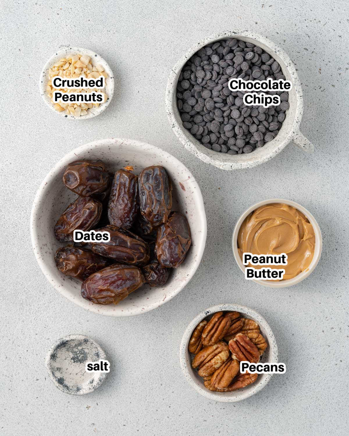 ingredients to make date snicker bars