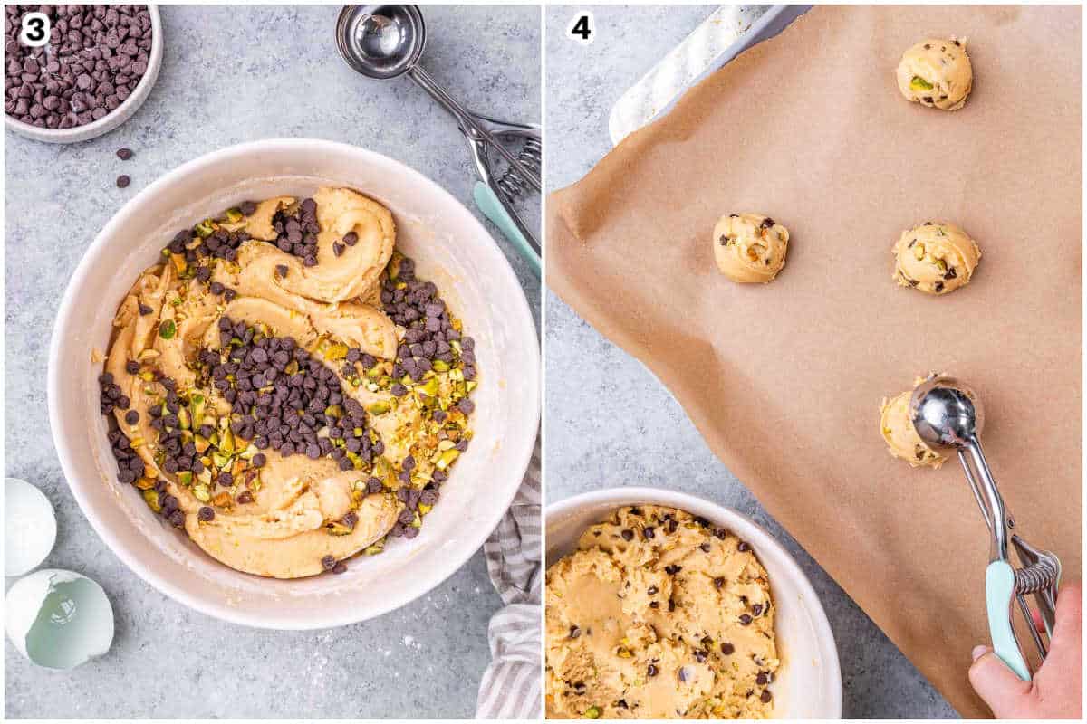 process shot to make the cookie dough and add the batter on a sheet pan.