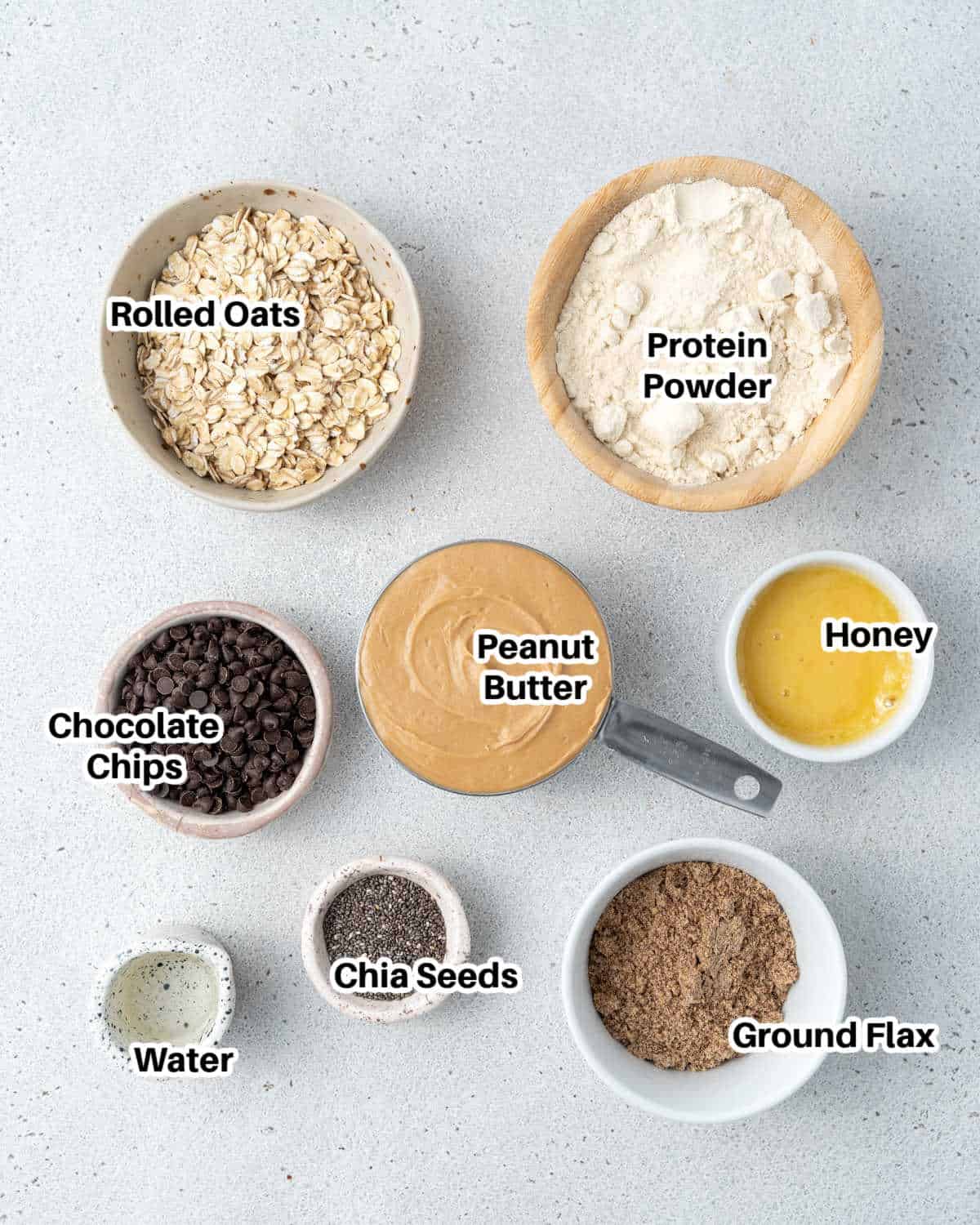 Ingredients to make protein energy bites.