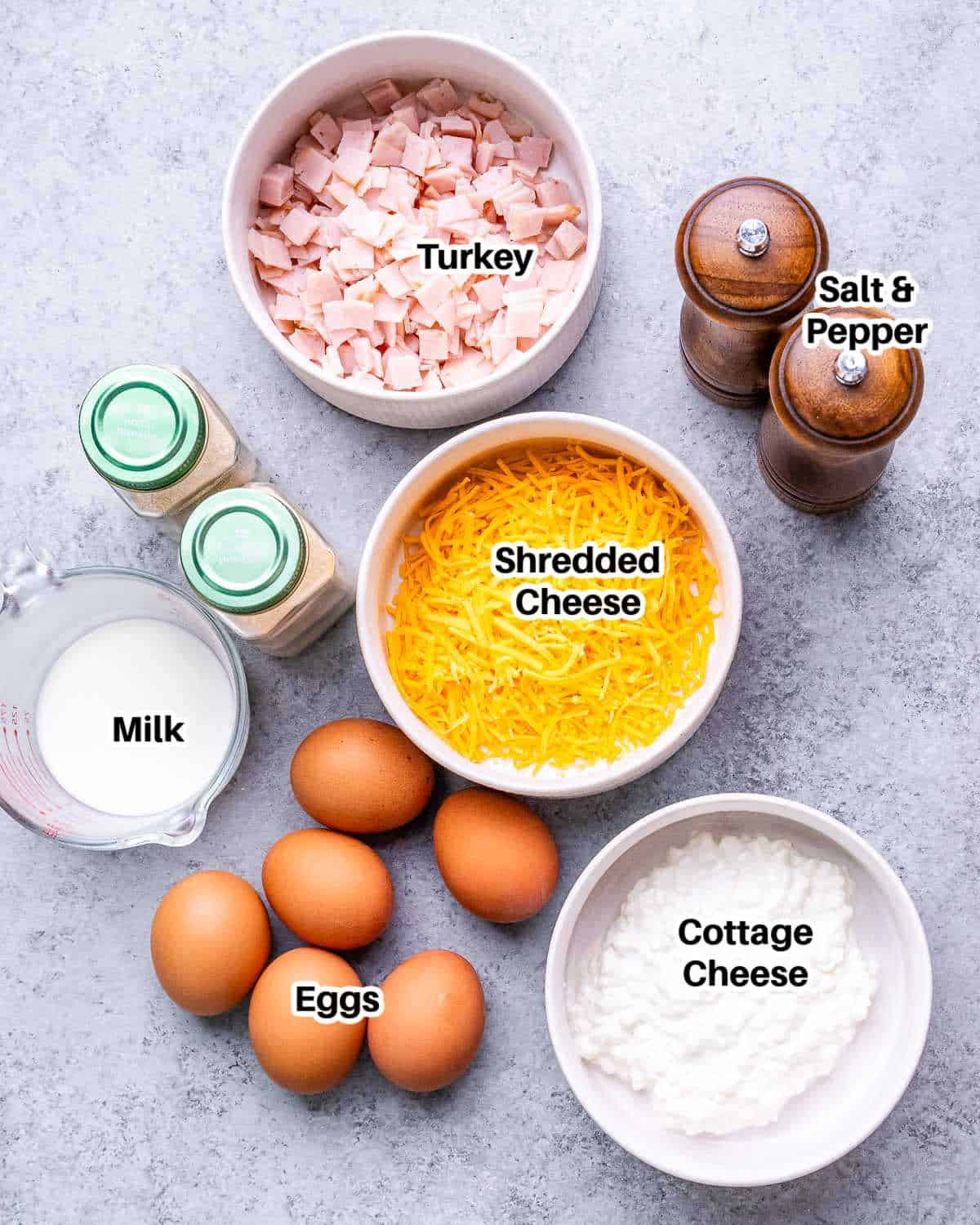 Ingredient shot for cottage cheese egg bite.