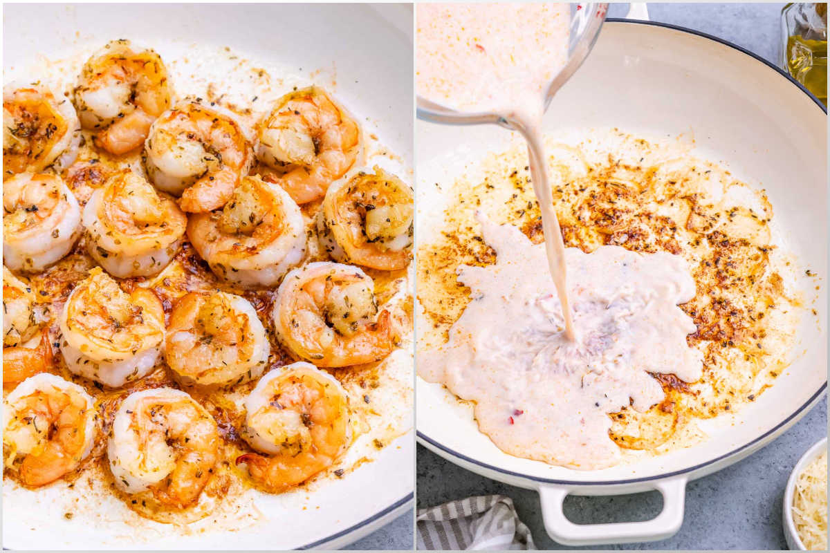 collage to cook shrimp and make the sauce for the pasta.