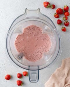 smoothie blended in a blender.