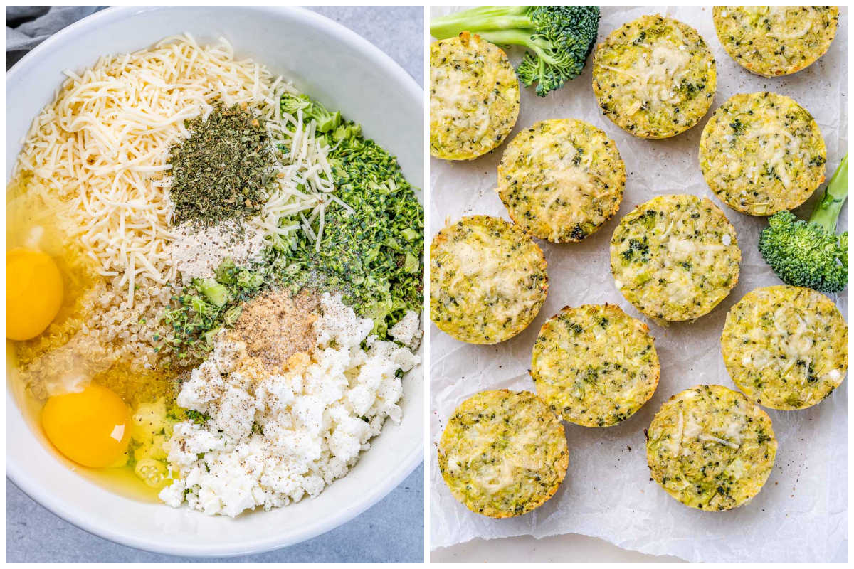 process shot to mix the quinoa batter and baking them.
