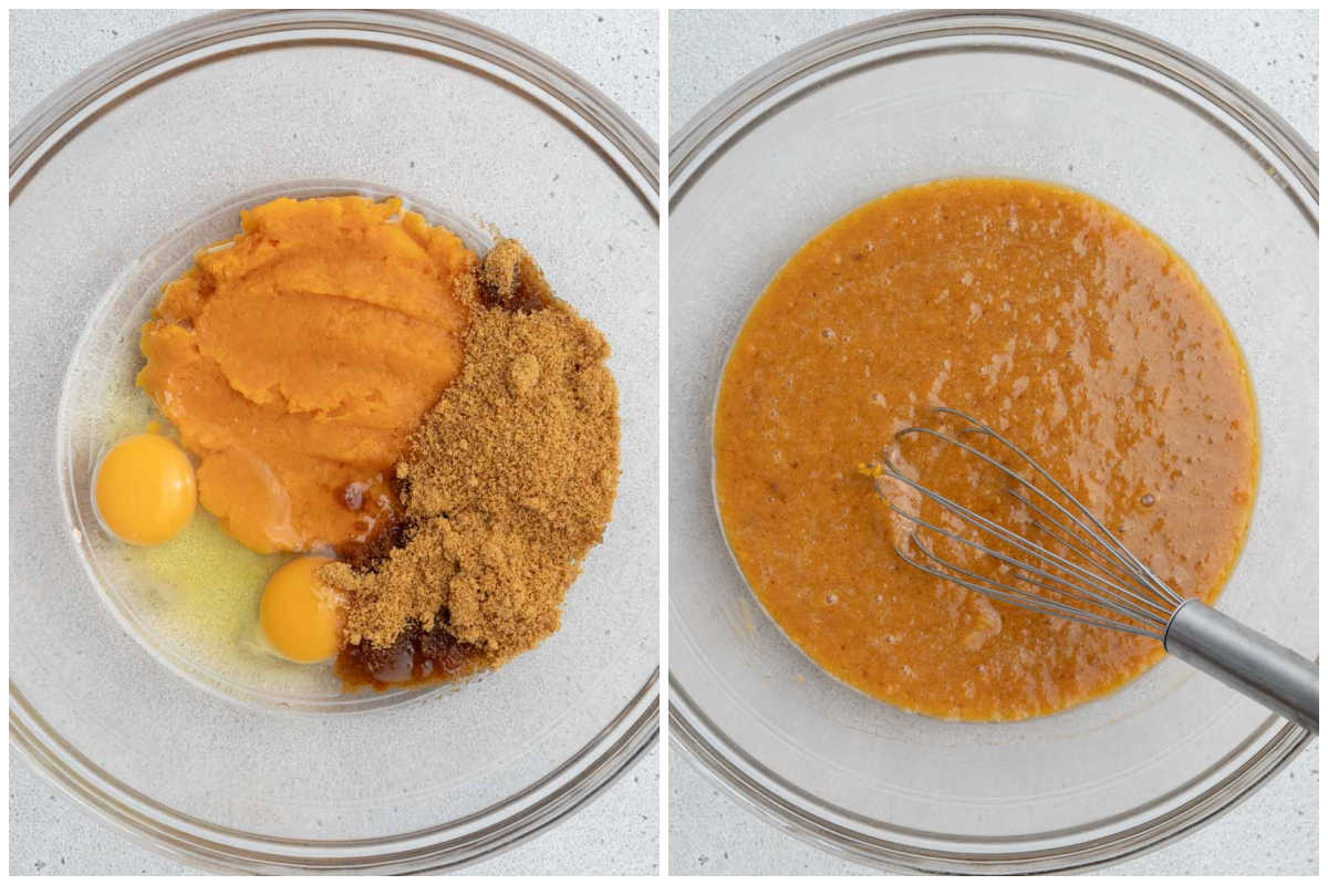 process shot to make the sweet potato liquid for batter.