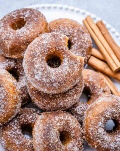 donuts stacked over each other.