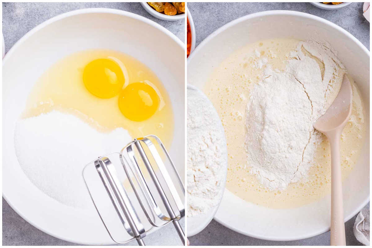 process shot to make the batter for carrot cake.