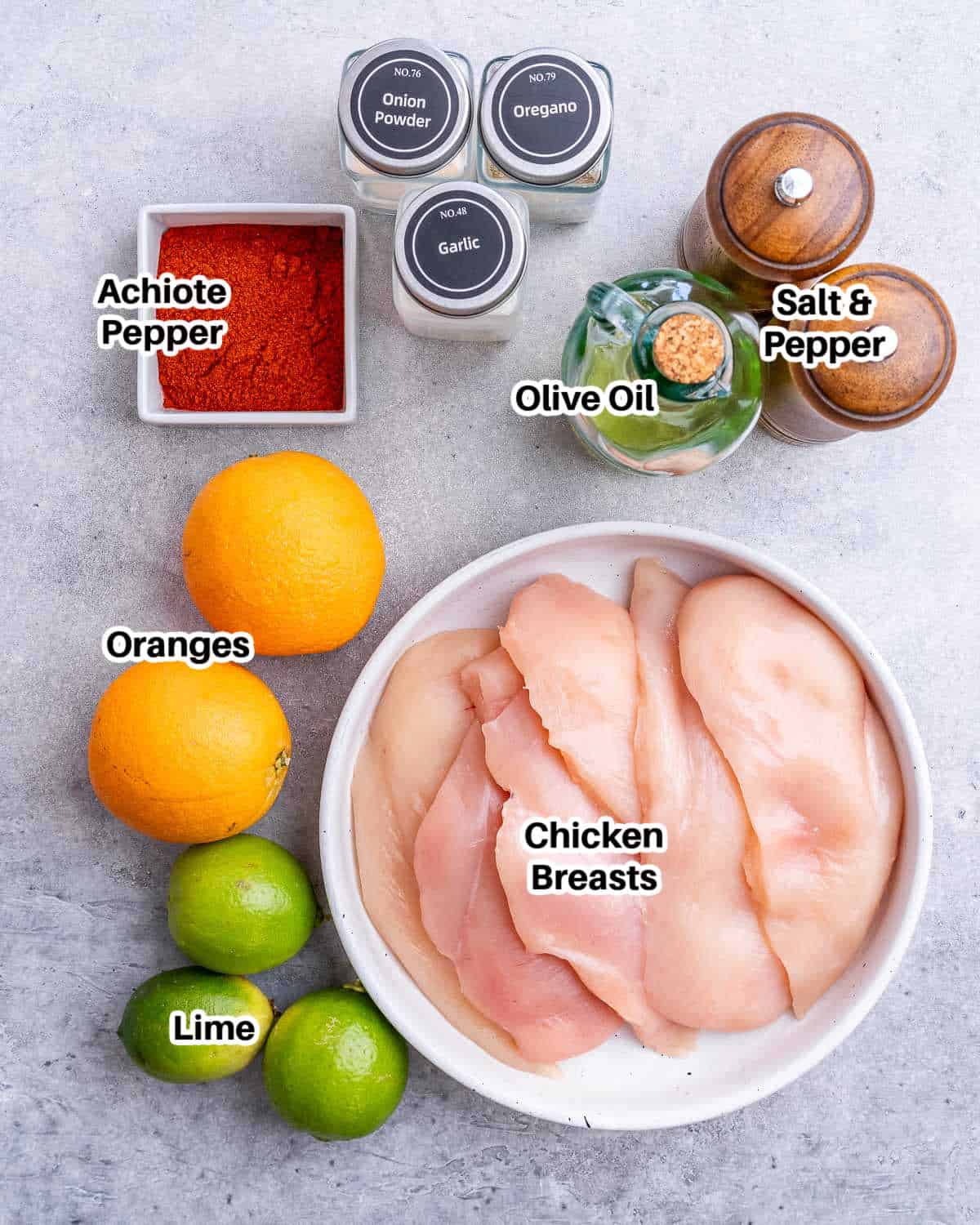 ingredients to make chicken pollo asada.