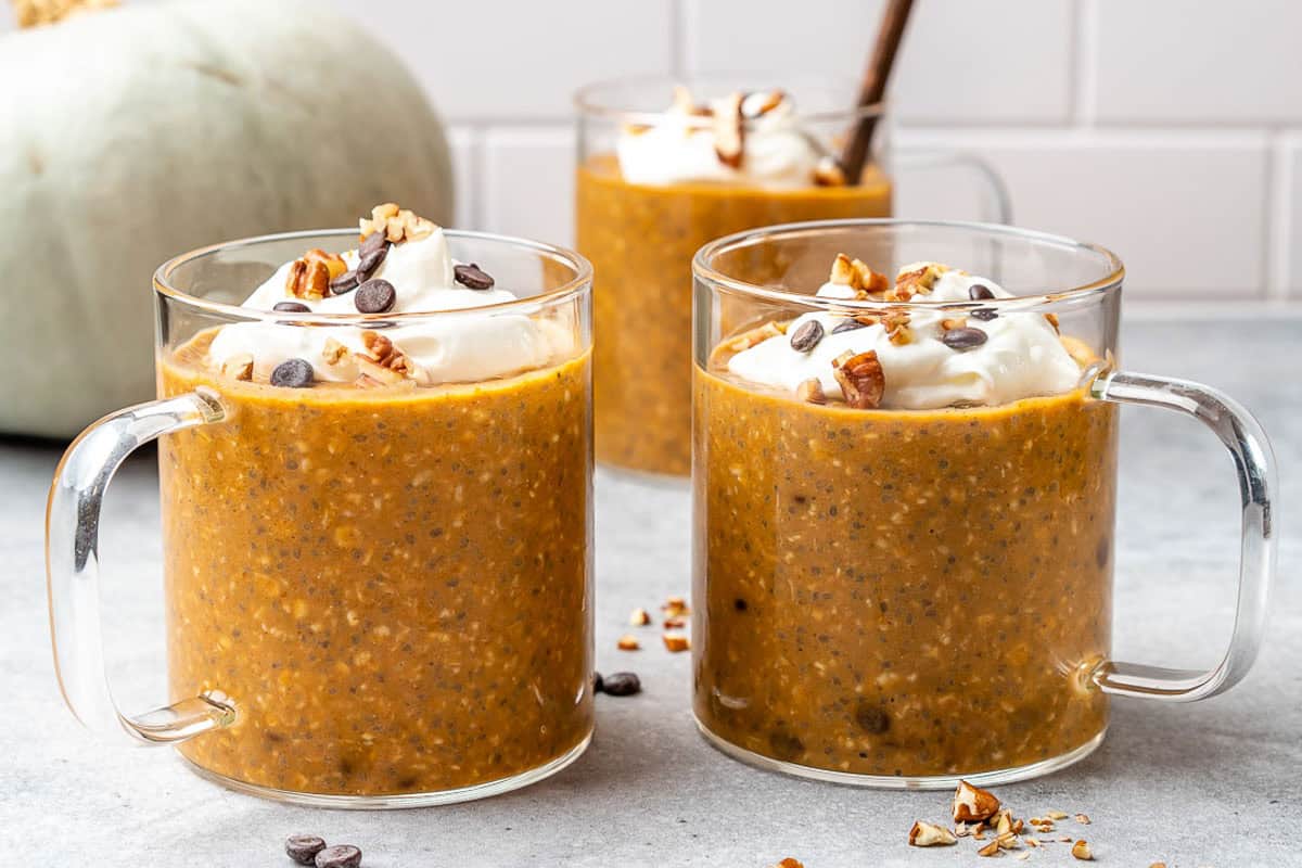 3 cups of pumpkin overnight oats.