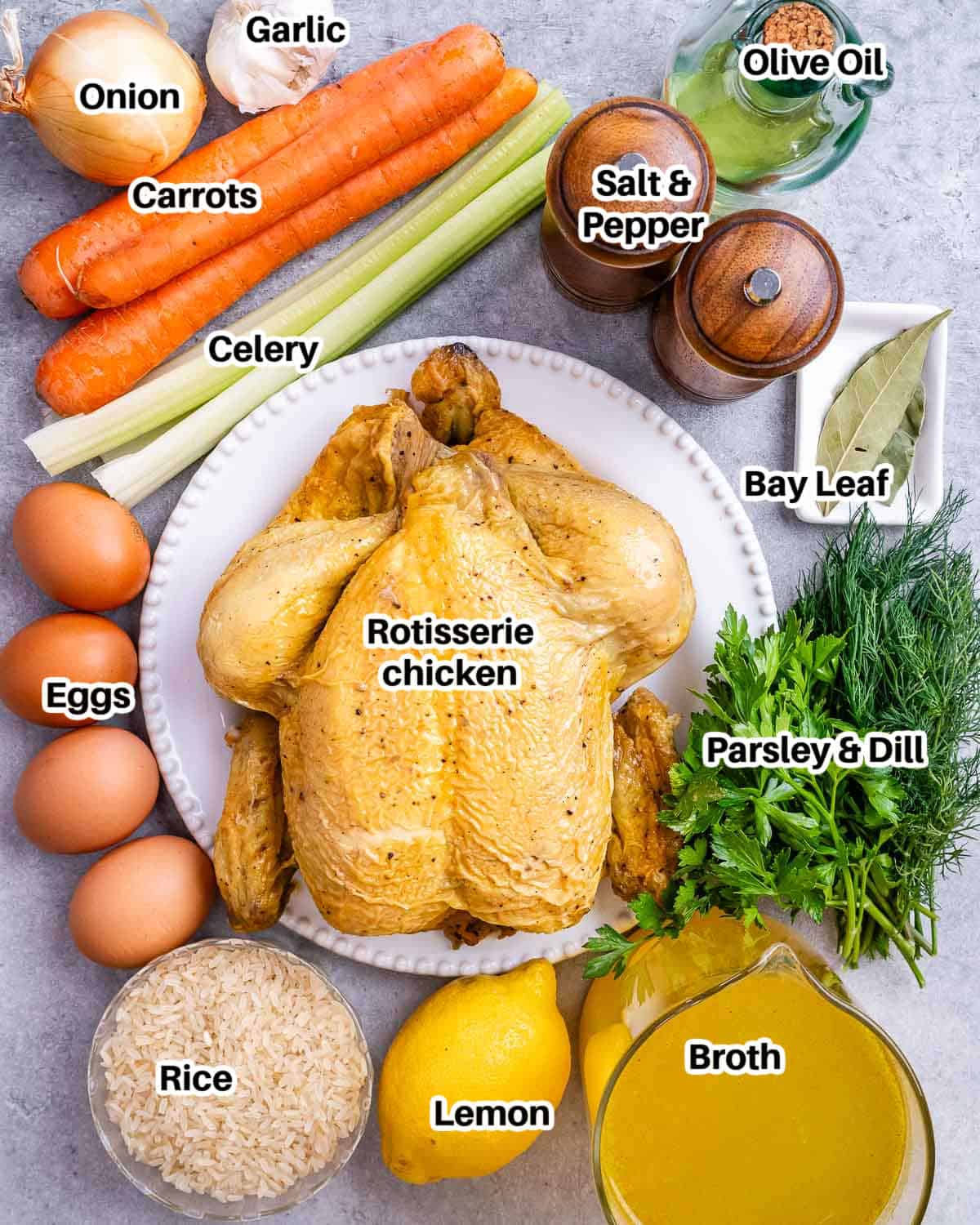 ingredients to make Avgolemono Soup
