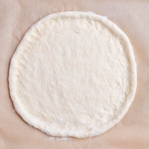 dough spread out on a flat surface.