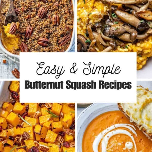 roundup image for butternut squash recipes.