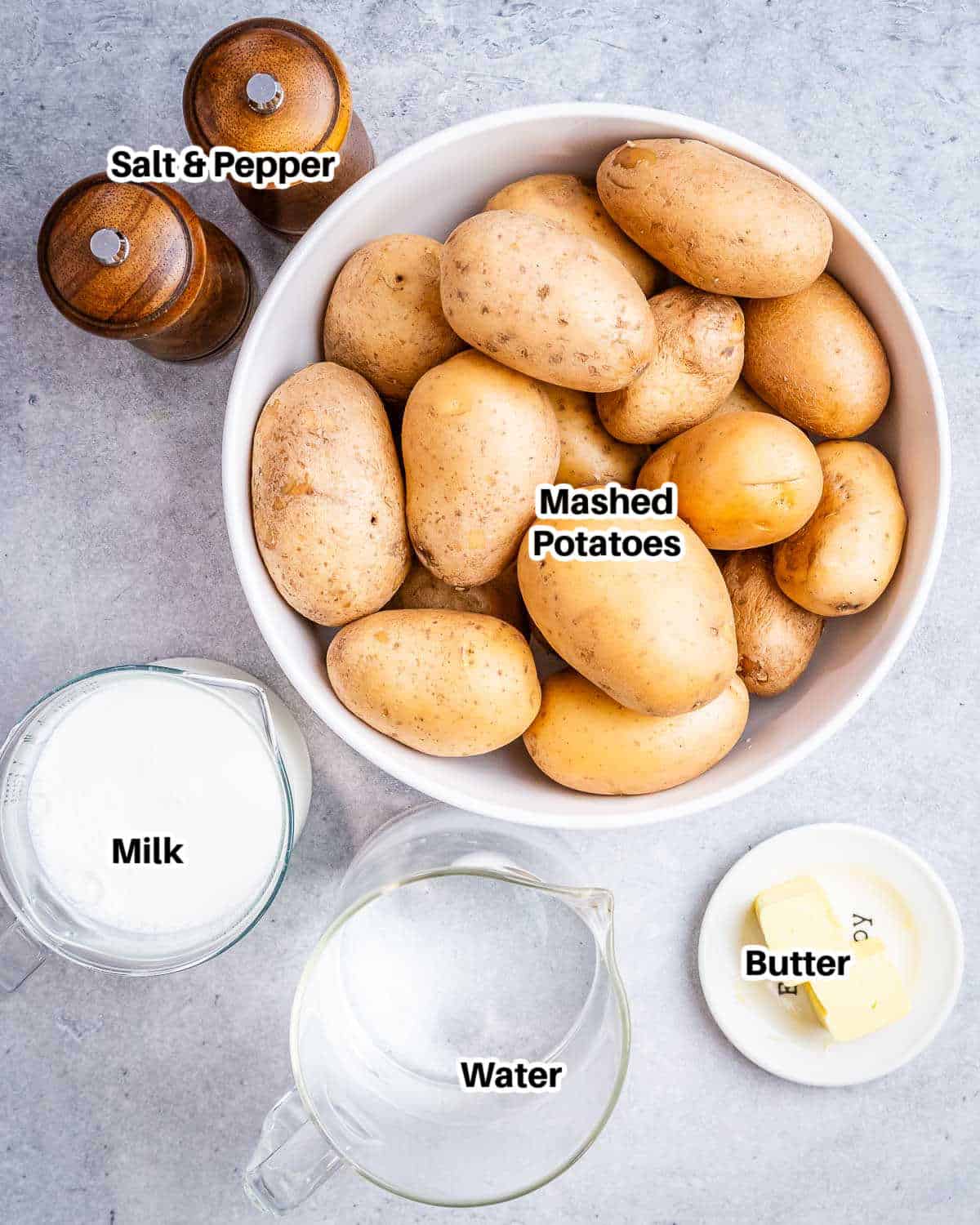 ingredients to make mashed potatoes in an Instant Pot.
