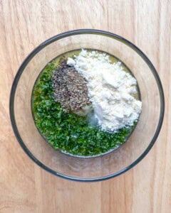 garlic butter mixture placed in a bowl.