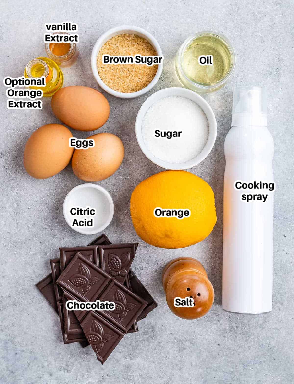 ingredients for chocolate souffle