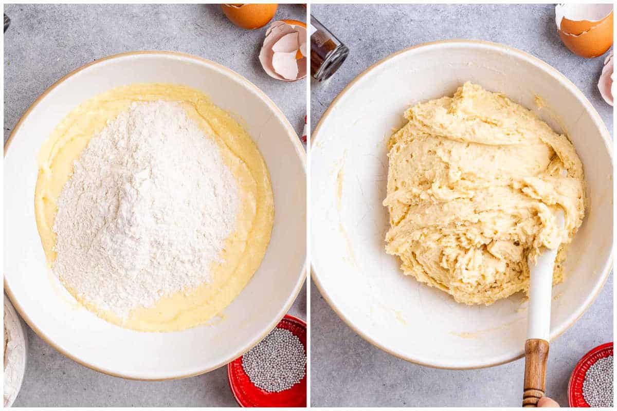 process shot of making the cookie dough.