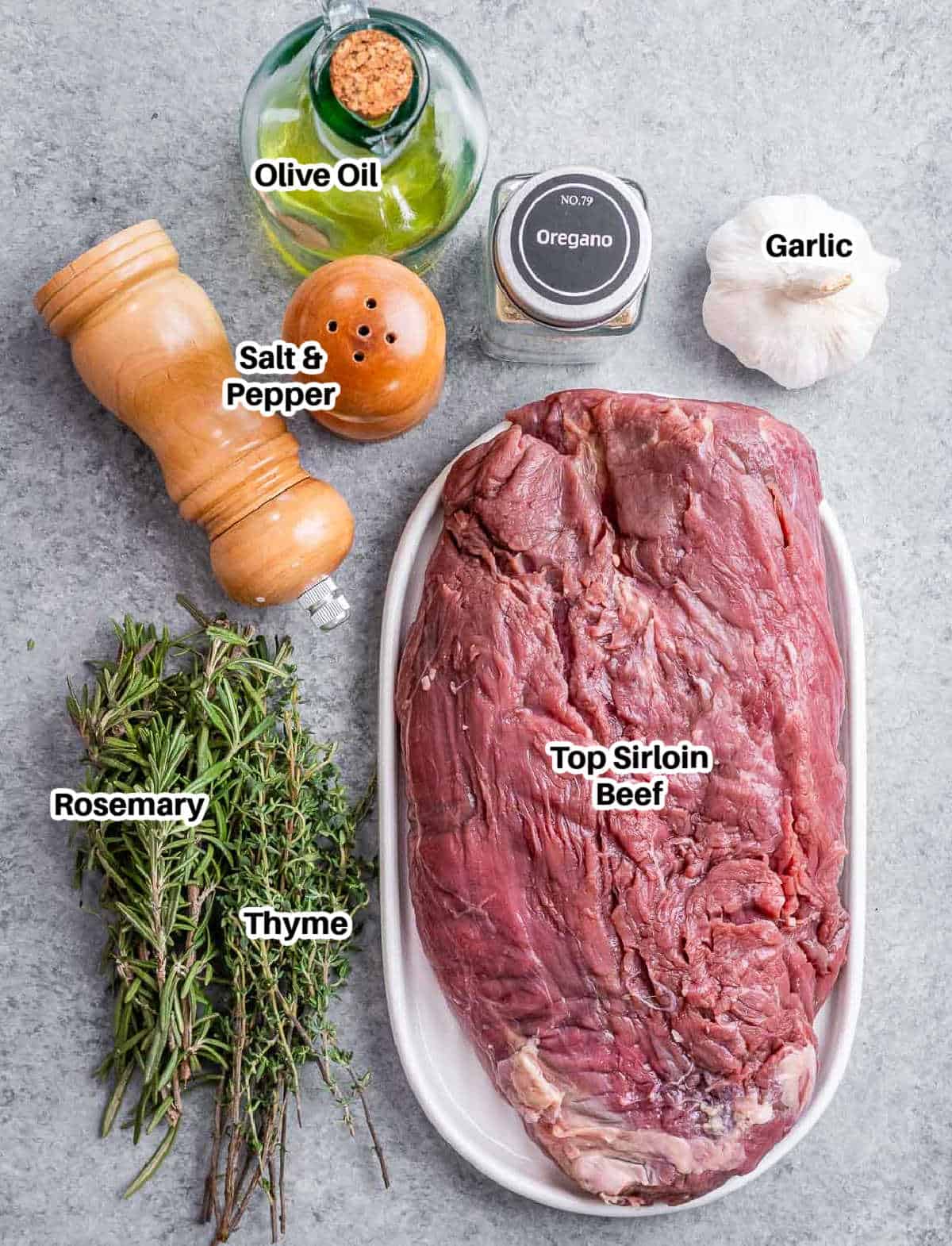 ingredients to make roast beef.