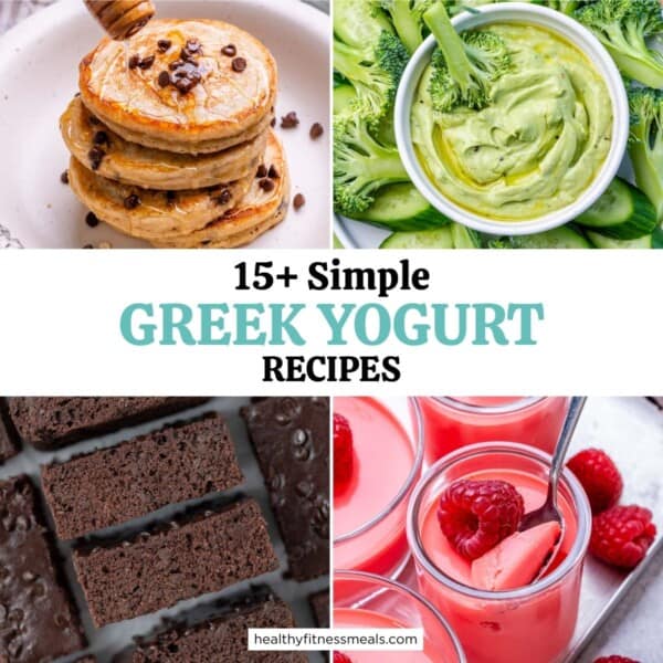 collage for Greek yogurt recipes.