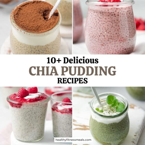 collage for 4 chia pudding recipes.