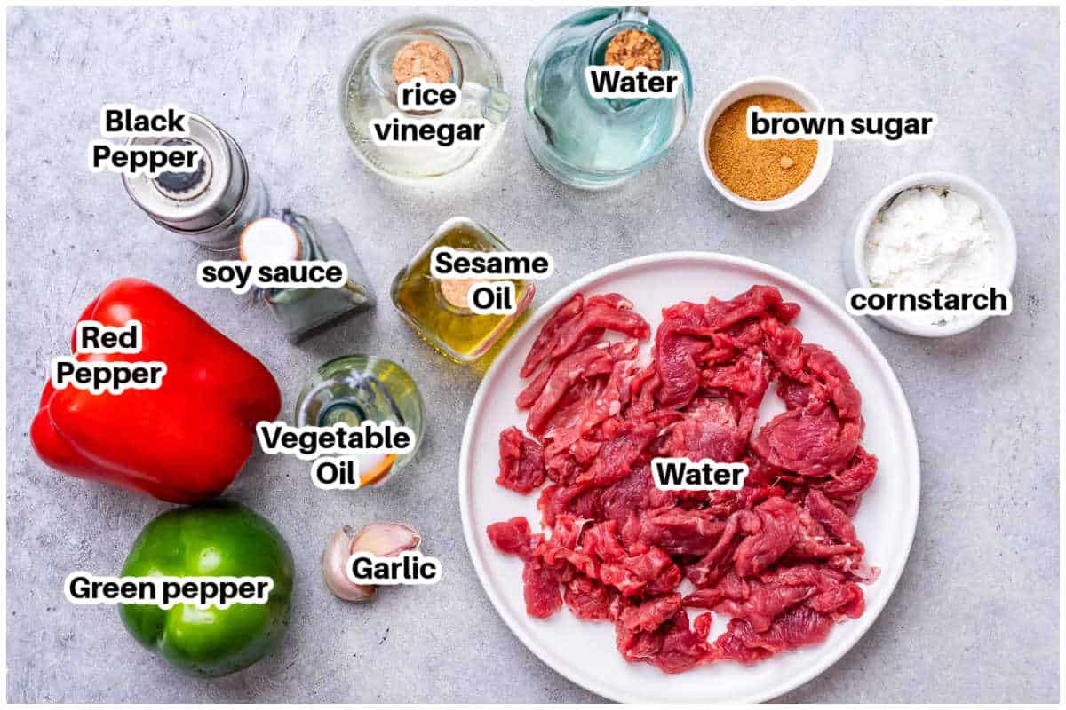 ingredients for black pepper beef